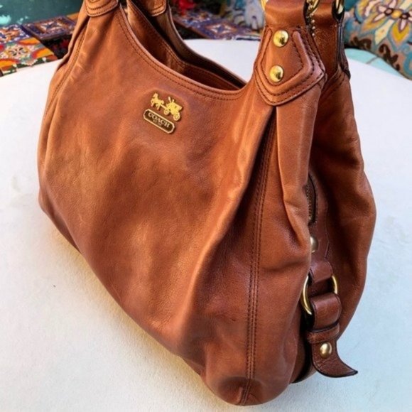 COPY - COPY - Coach Madison Maggie 3 compartment Brown Tan Large Hobo Bag - Picture 8 of 13